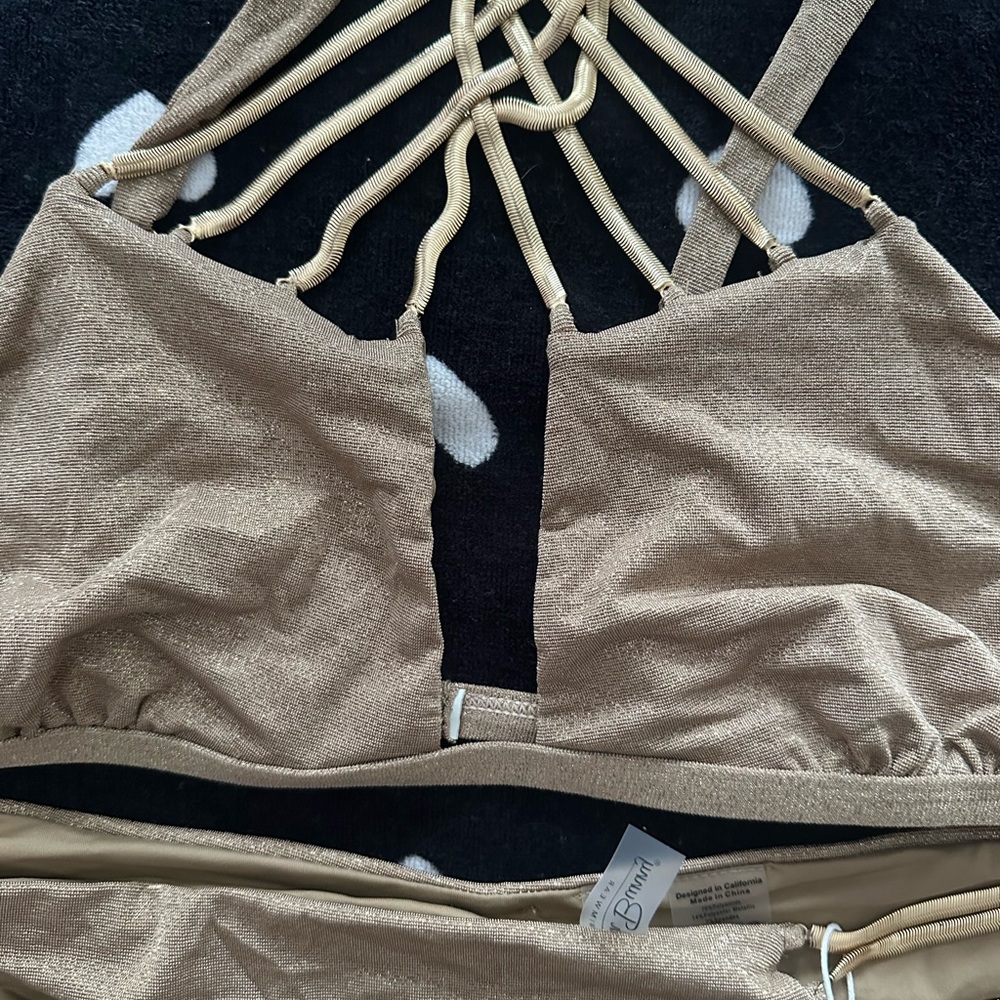 Beach Bunny Rare Shimmering AUBRIE-AUBRIE SKIMPY BIKINI XL DD - Picture 5 of 12